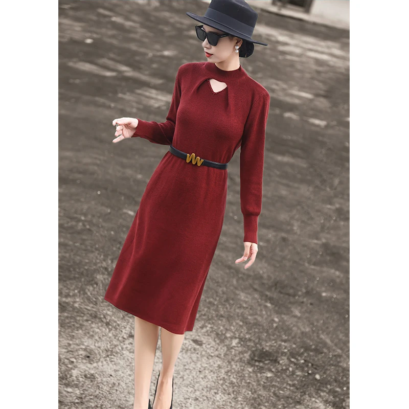 兰瑟儿秋季新款裙子气质收腰显瘦高端轻奢大摆连衣裙M4WL2183