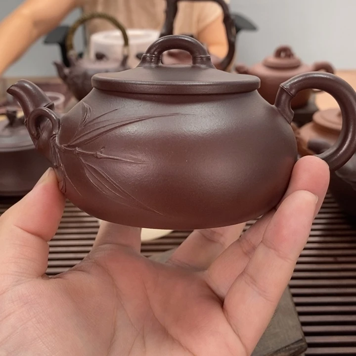 茶壶紫砂如意竹230毫升沈文娇半手