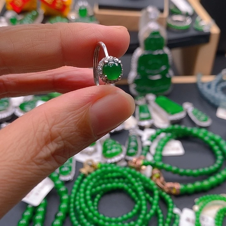 颈饰银S925镶嵌翡翠天然翡翠a货