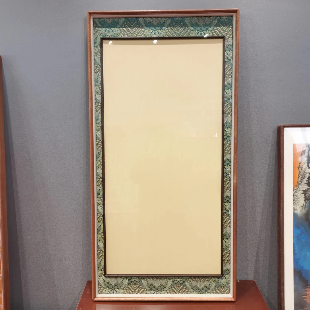 【相知】60x120海浪纹框中框檀木实木画框【内芯50x100】【到手1个】