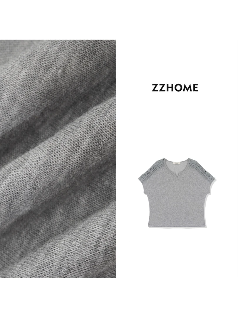 ZOZO HOME ｜细节聚焦钩花轻盈炎夏T恤q171158p运动百搭灰色休闲