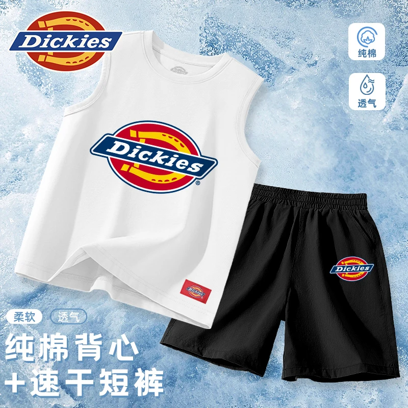 Dickies童装男童夏装套装儿童纯棉透气背心两件套男宝速干短裤