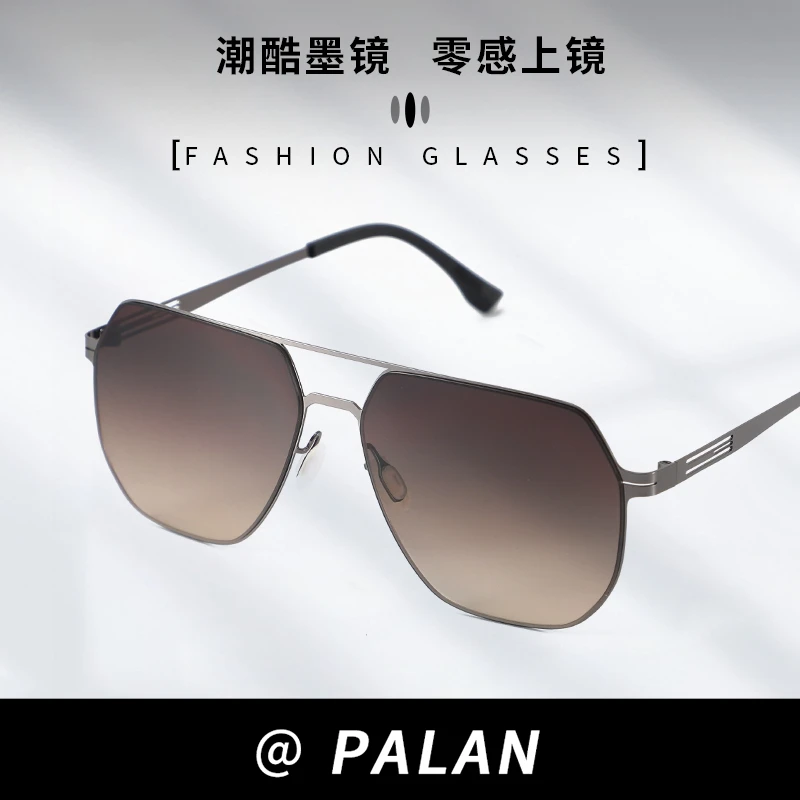 男士渐变色墨镜时尚防紫外线飞行员太阳镜大框百搭复古大脸男款