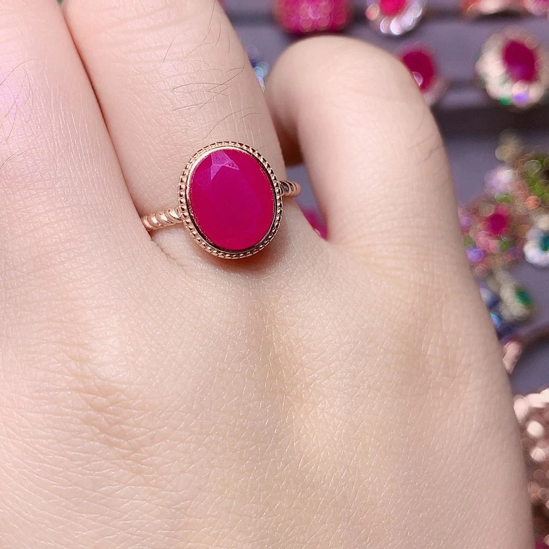 银S925镶嵌戒指红宝石