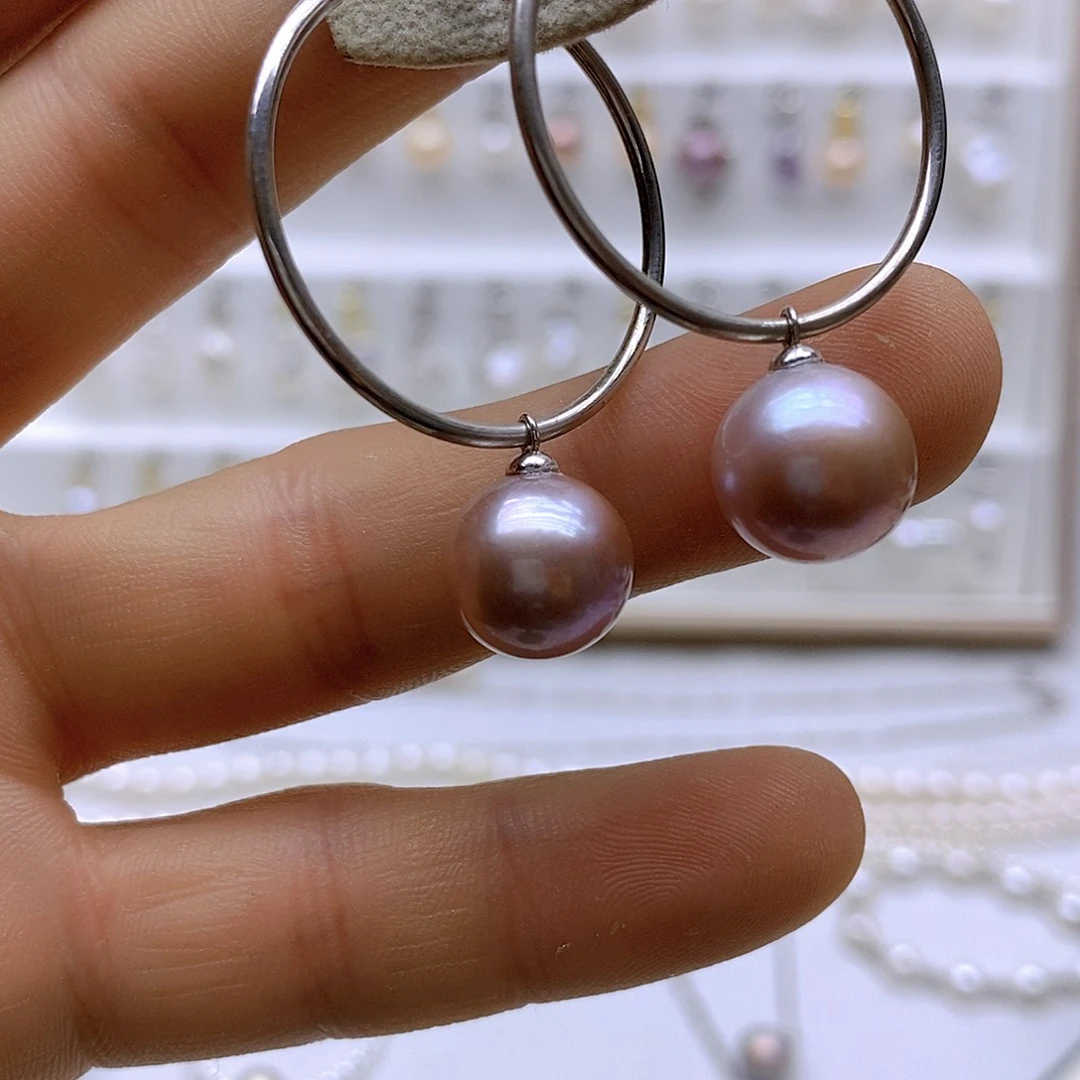 淡水珍珠耳饰银S925镶嵌