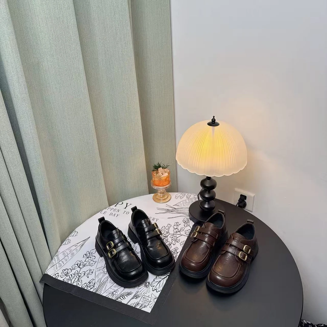 【迦迦】英伦风小皮鞋女2025新款秋季厚底乐福鞋复古圆头配裙子单鞋