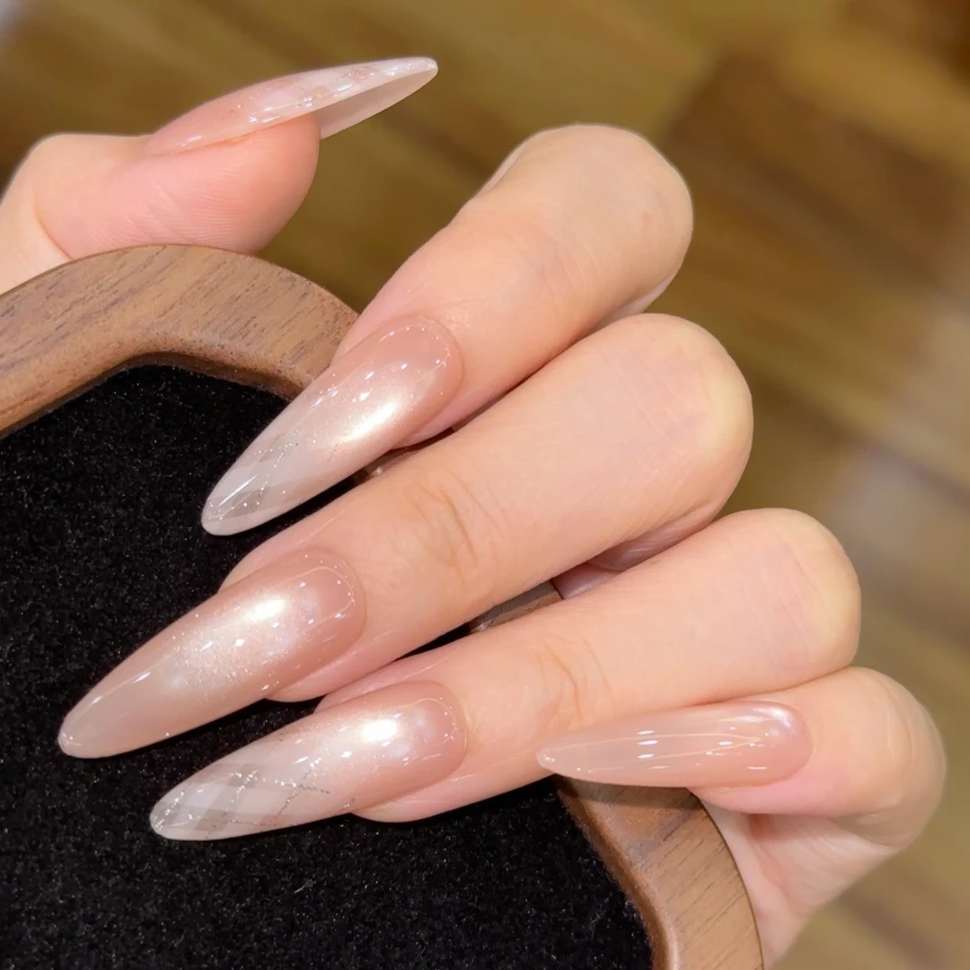 素茶 纯手工定制穿戴甲美甲成品美甲贴片10片