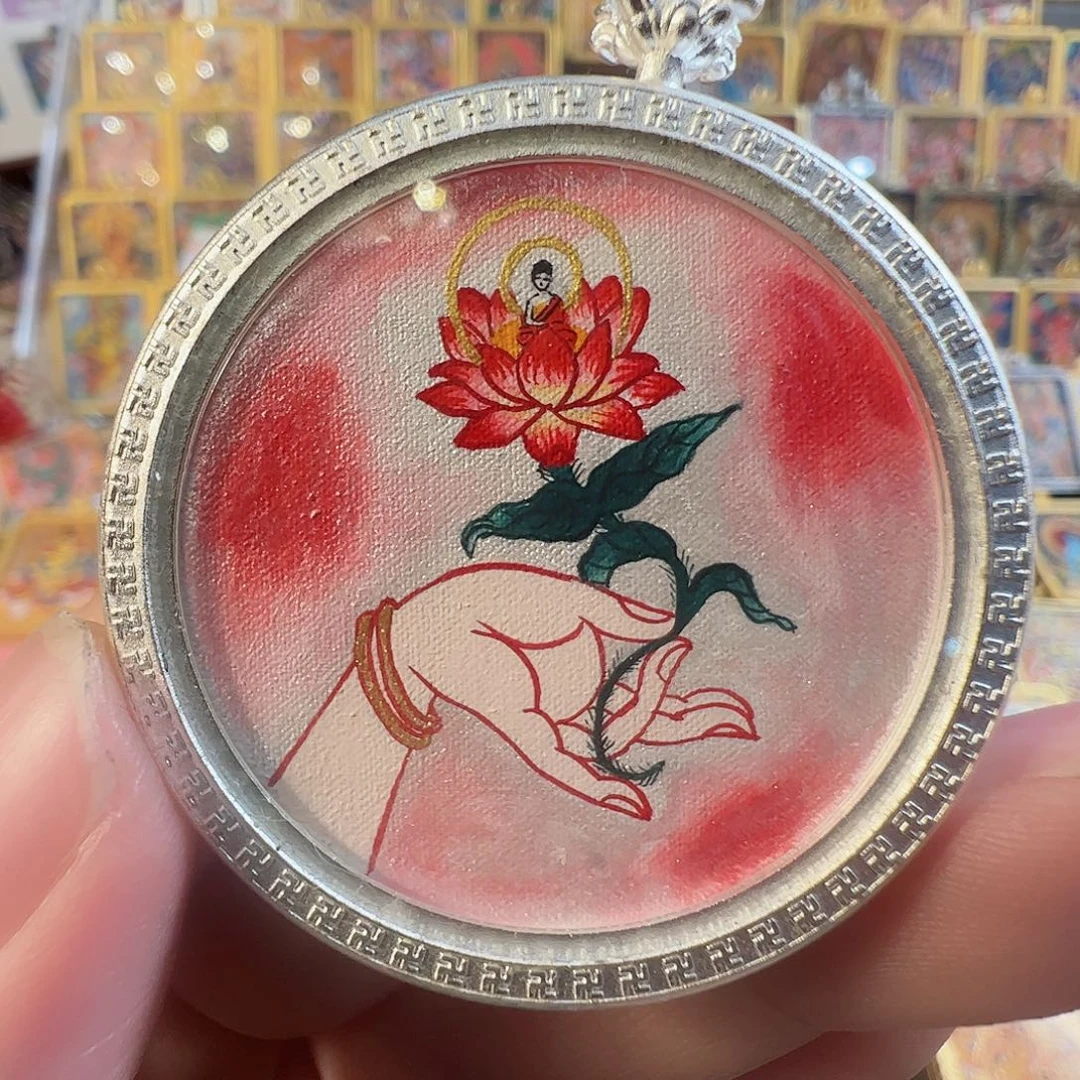 吊坠*️****手绘莲花纯手绘唐卡