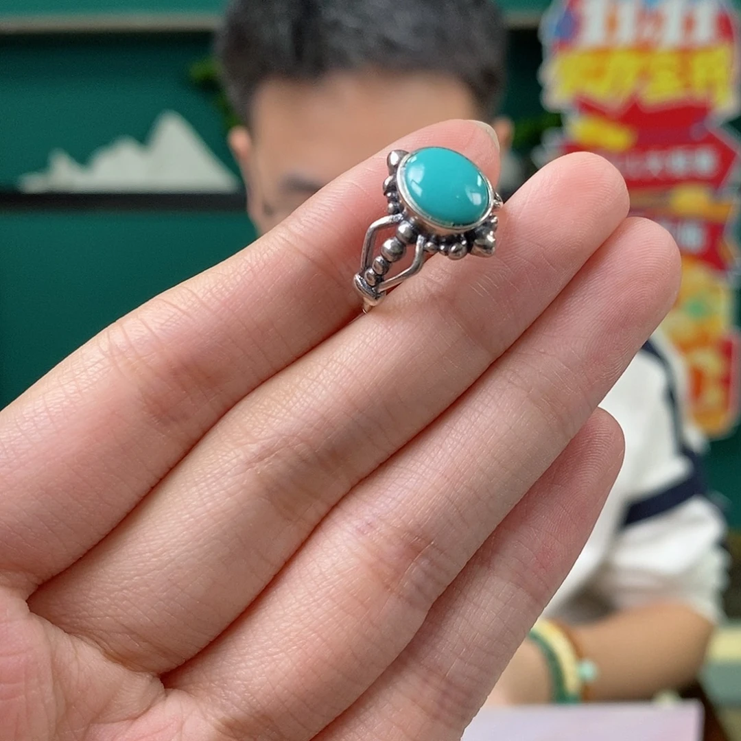 绿松石银S925镶嵌珠宝奇石9