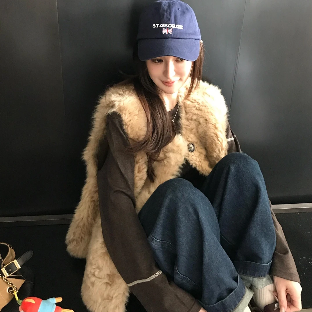 欧尼马甲”环保加厚百搭无袖马夹秋冬保暖毛毛马甲外套女