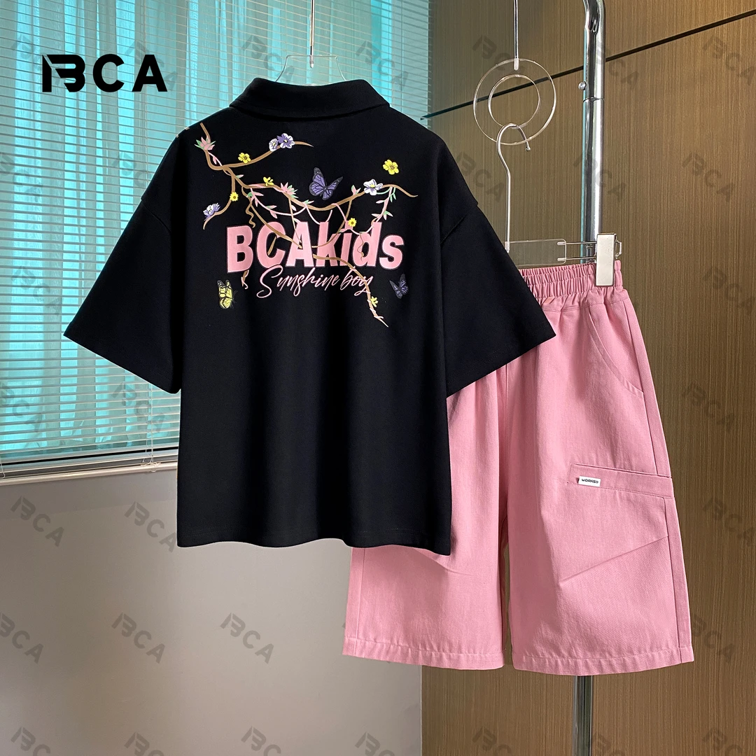 BCA 【气质POLO】中大童青少年休闲穿搭 夏款套装DF-套装3530