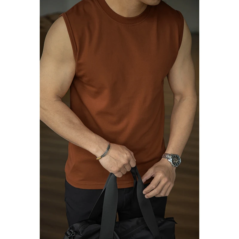 唔刃工装美式重磅7A抗菌凉感无袖背心T恤吸湿速干运动坎肩篮球服