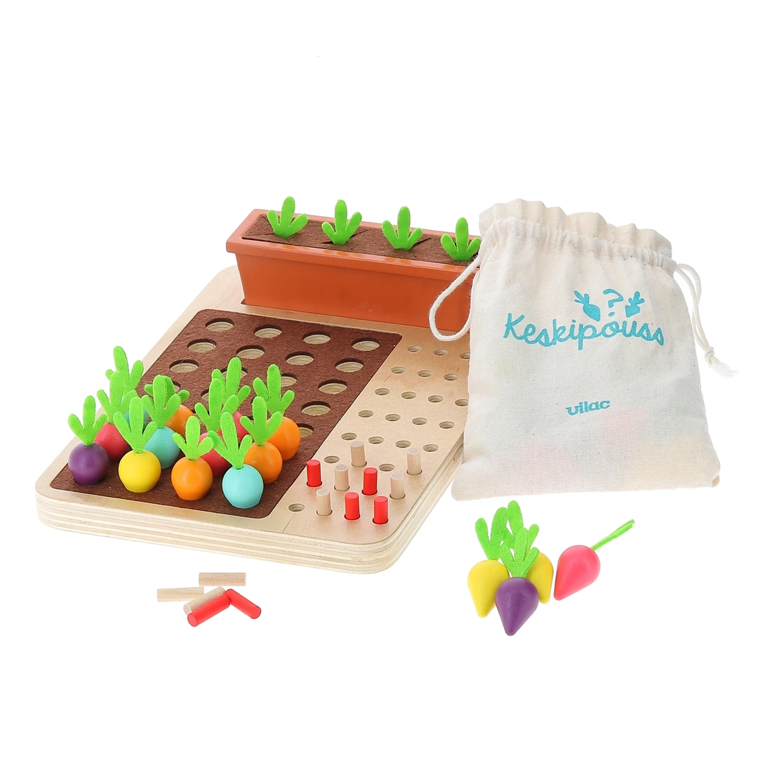 Vilac萝卜猜猜猜萝卜跳跳跳神机妙算益智桌游方位逻辑思维5+