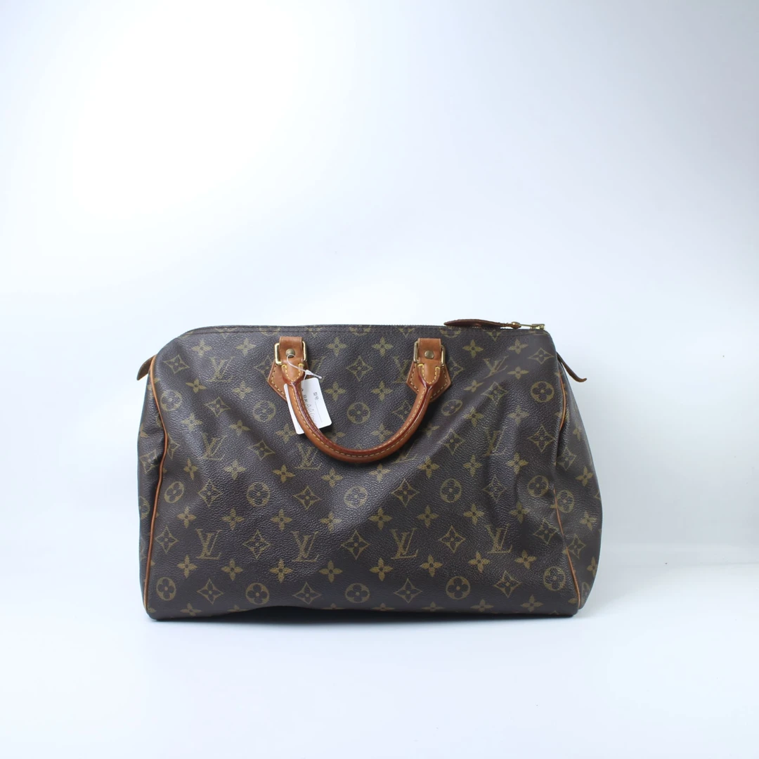 90新 LouisVuitton/路易威登  AA4048老花Speedy35手提款枕头包