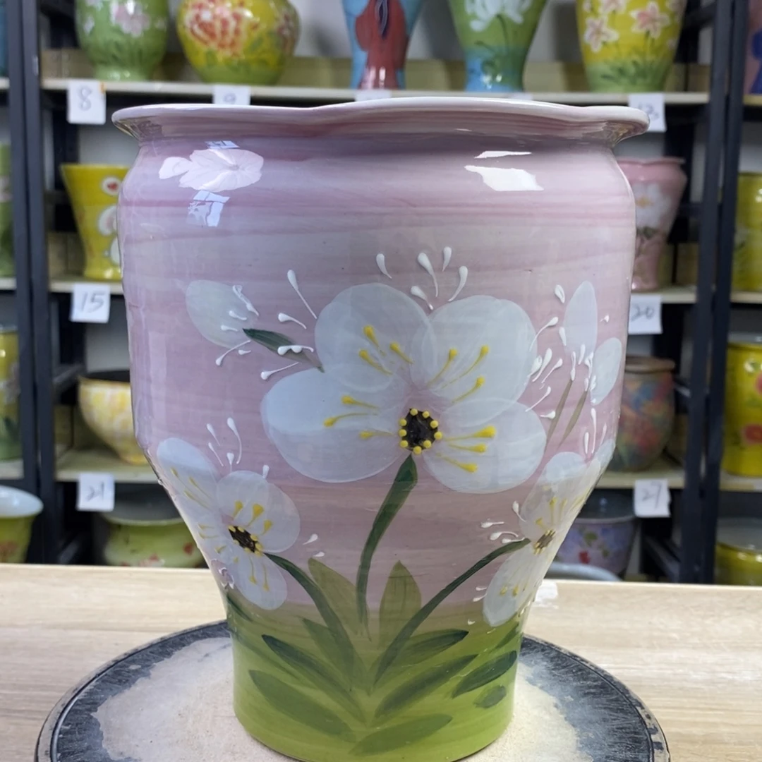 景德镇手工手绘陶瓷花盆