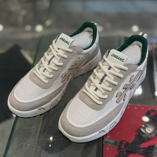 盛世名品 春夏新款轻奢网面男士米字休闲鞋875