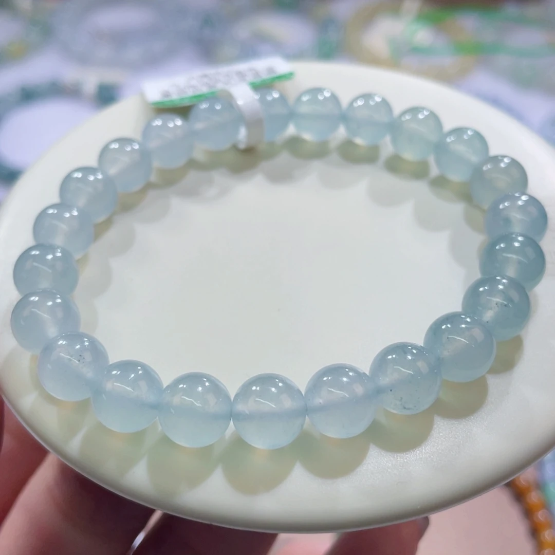 未镶嵌手链翡翠天空蓝卡8+