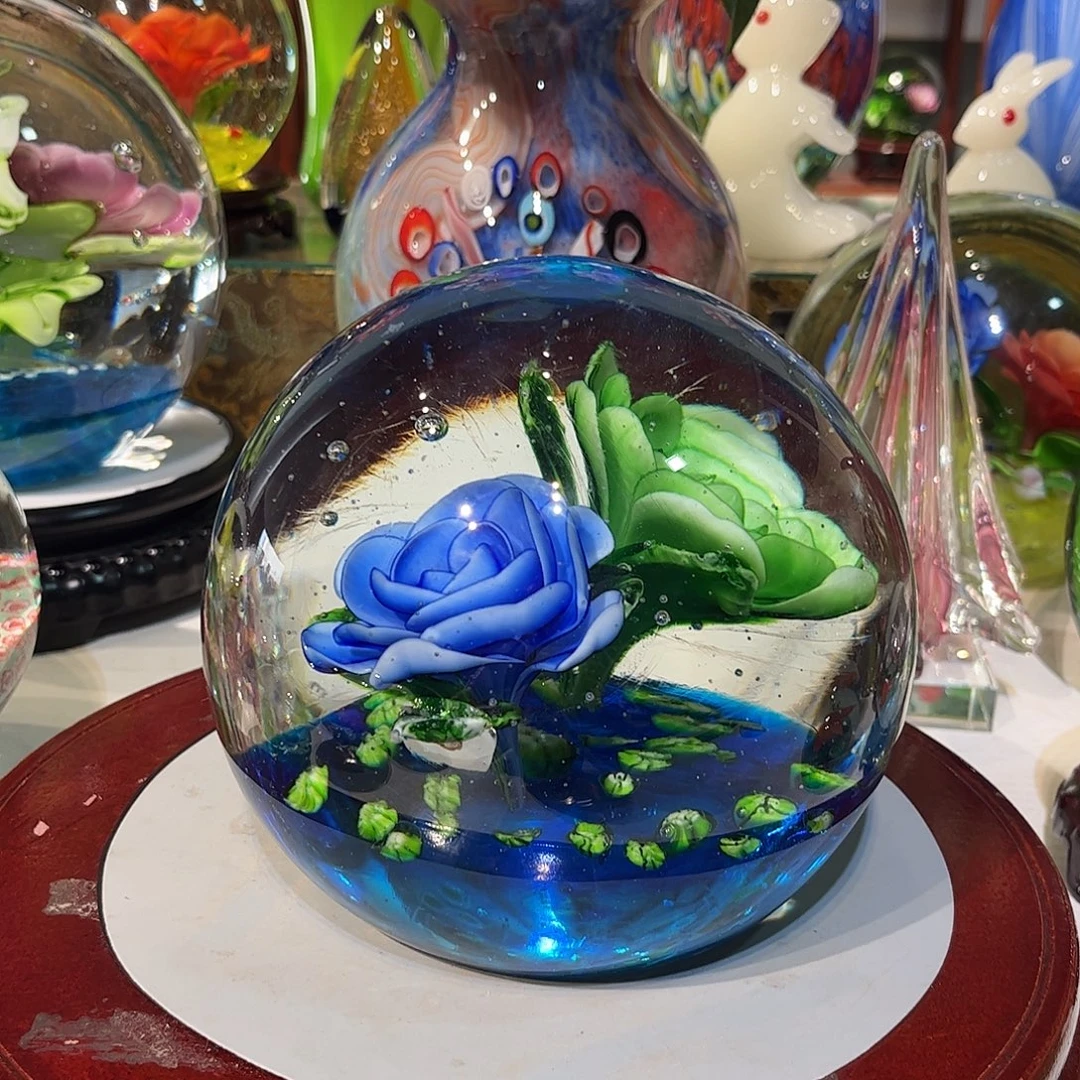 琉璃手工艺品纯手工瑕疵炸裂