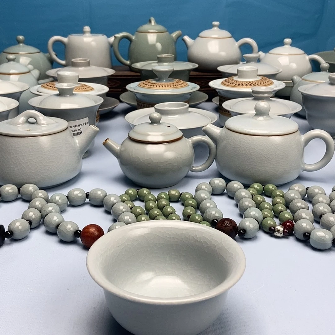 杯仿古月白压手杯原矿原釉原产地