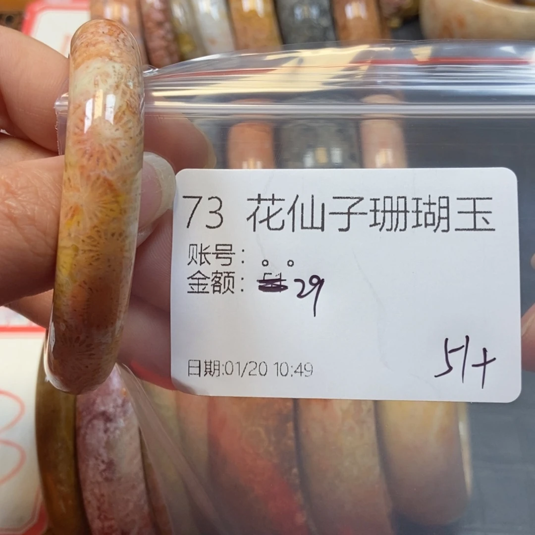 硅化珊瑚（珊瑚玉）手镯未镶嵌。*73