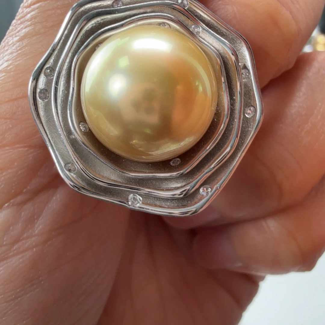 银S925镶嵌颈饰海水珍珠15mm