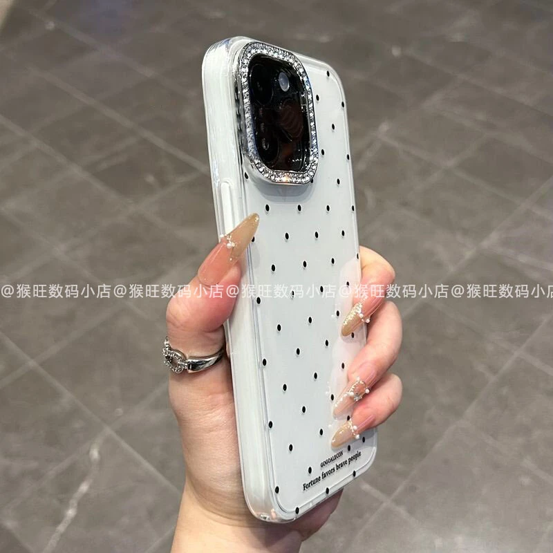 新款高颜值小波点适用iPhone16手机壳14苹果15promax粉色13全包12