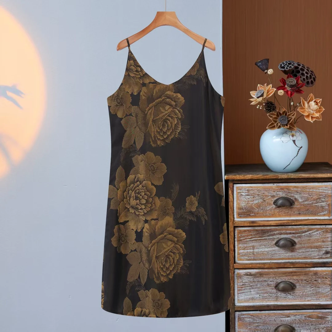 W75【锦悦】春夏背心吊带裙子时尚百搭女士气质宽松吊带连衣裙长裙