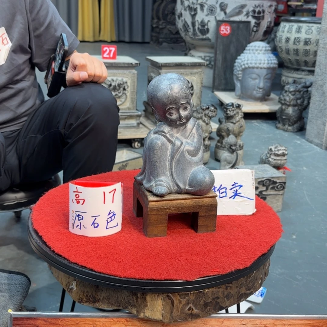 剑***铃石材天然青石石雕圆青石