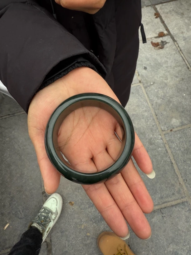 悦己珠宝和田玉新疆料且末蓝大宽版手镯多样性发货拍一发一