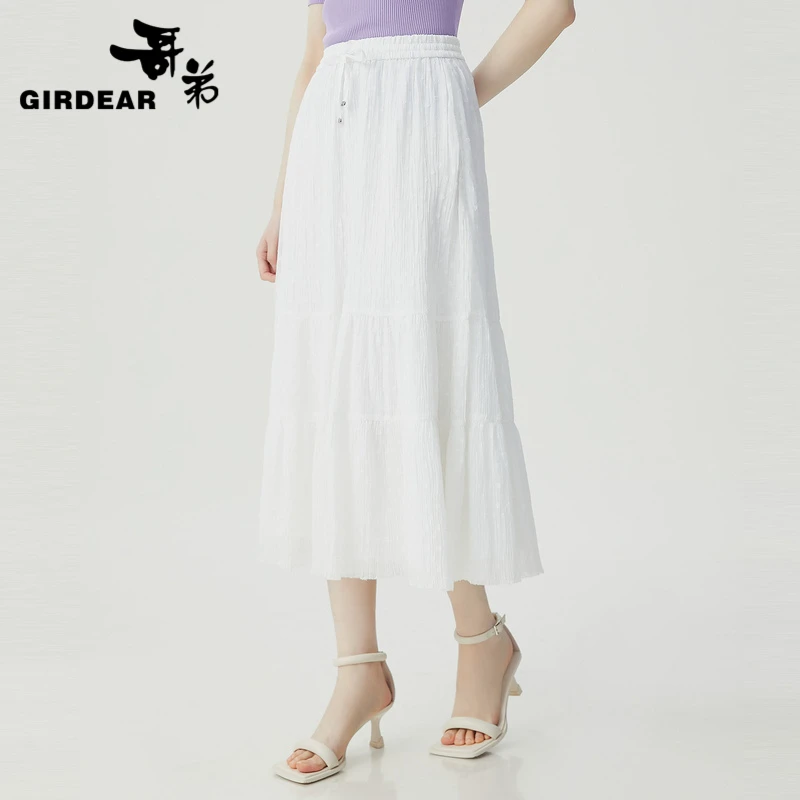 GIRDEAR/哥弟「迎风而来」夏季新款纱裙宽松显瘦高腰蛋糕裙-1200355