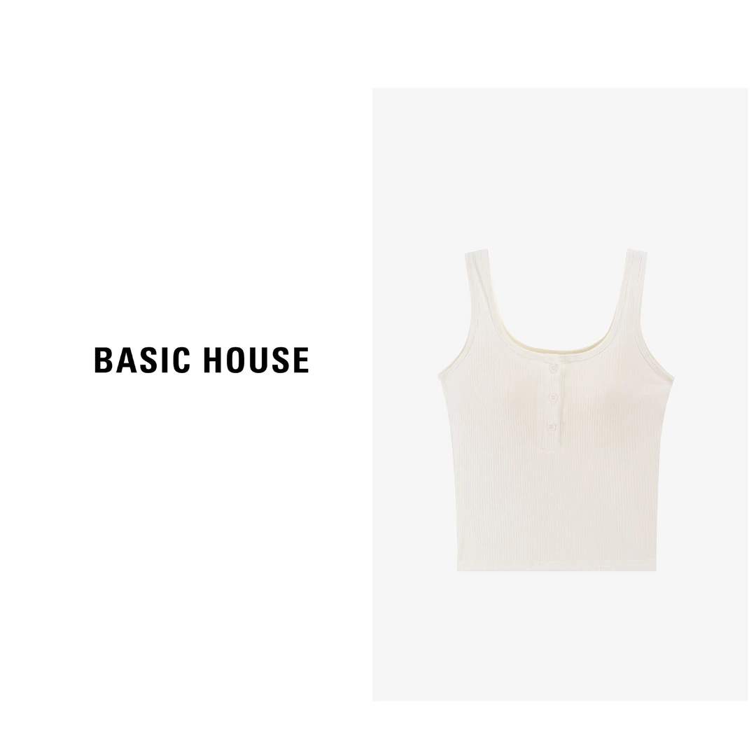 Basic House/百家好通勤显瘦短款时尚休闲背心-B0624H5P102
