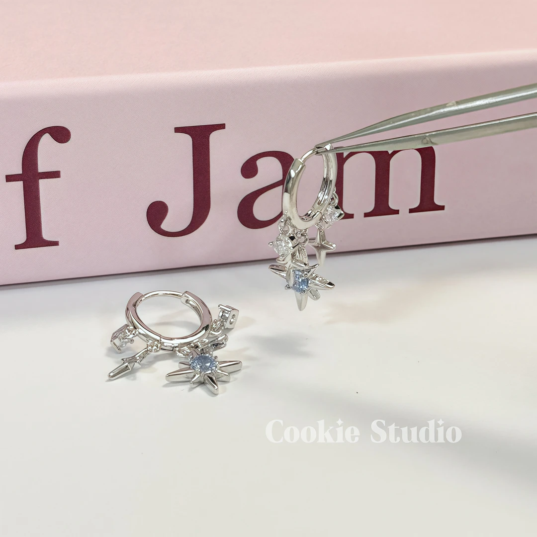 铜合金合成锆石耳饰 星河入梦 耳扣耳环 设计感小众甜美