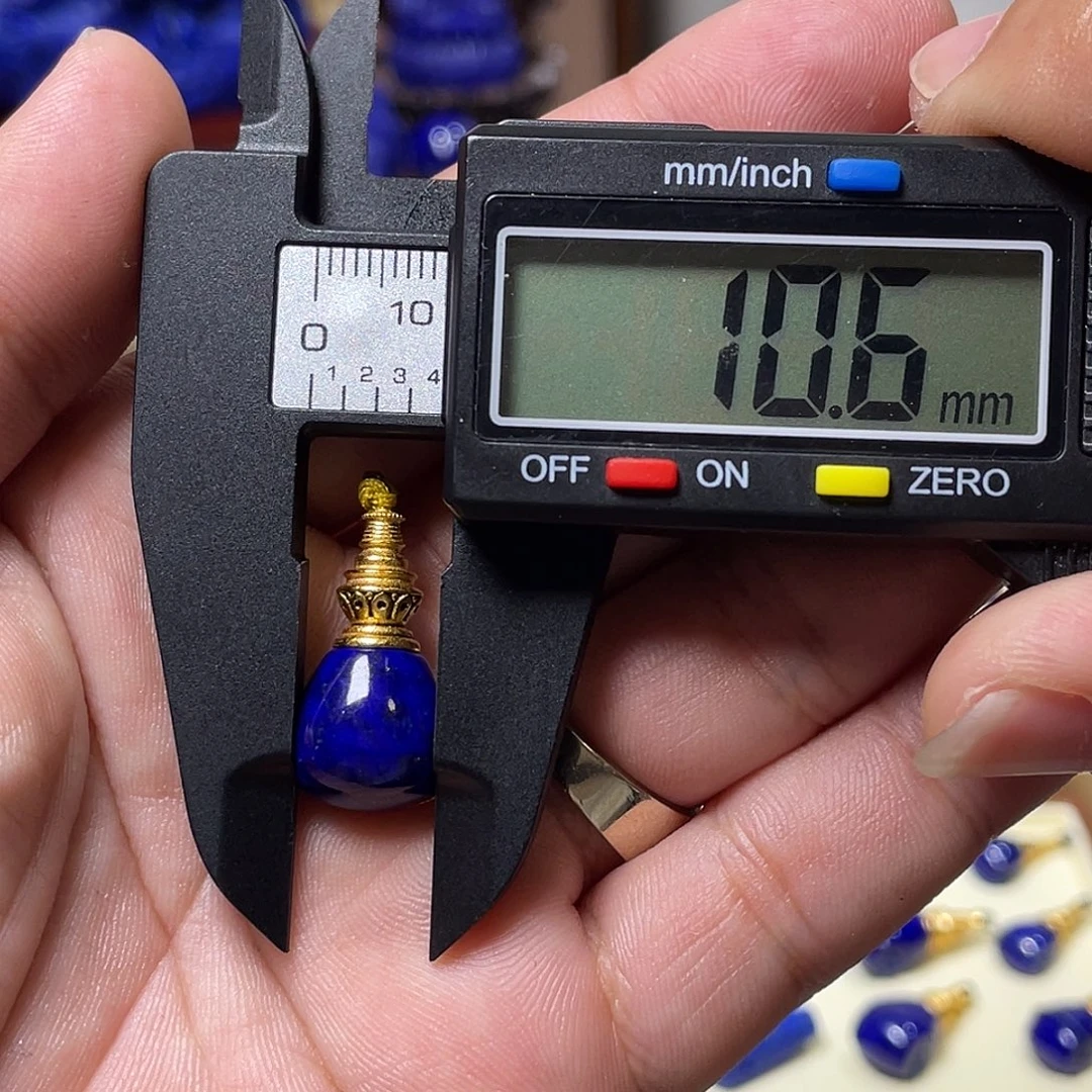 淡***幽青金石银S925镀金镶嵌10mm分体三通