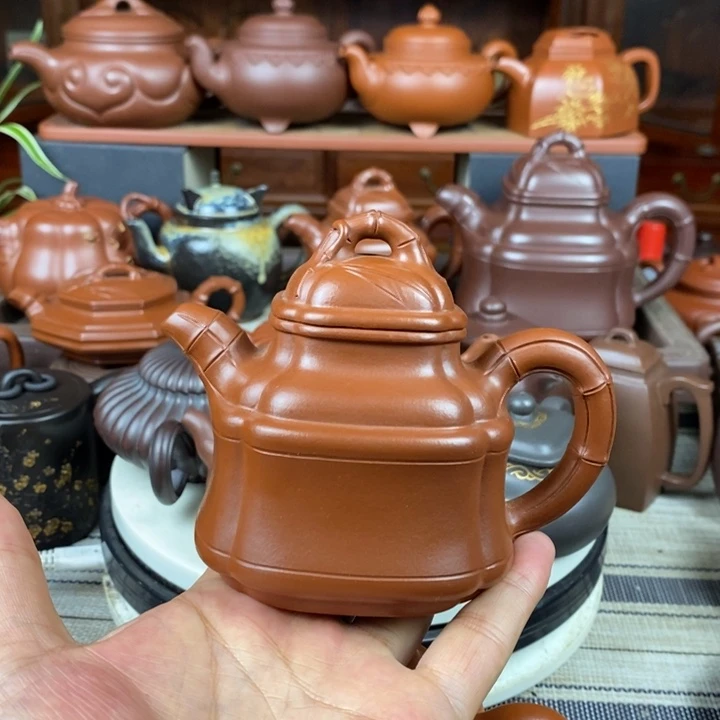 茶壶紫砂竹鼎200-260-350CC原矿赵庄朱泥特价