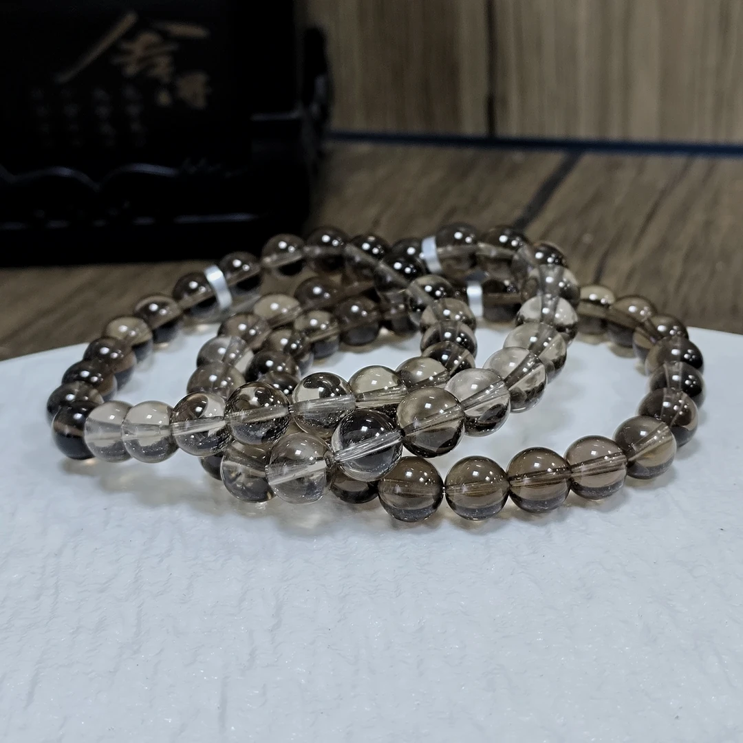 【书记甄选】天然茶水晶单圈手链 多样性发一件 约9mm 1836BB