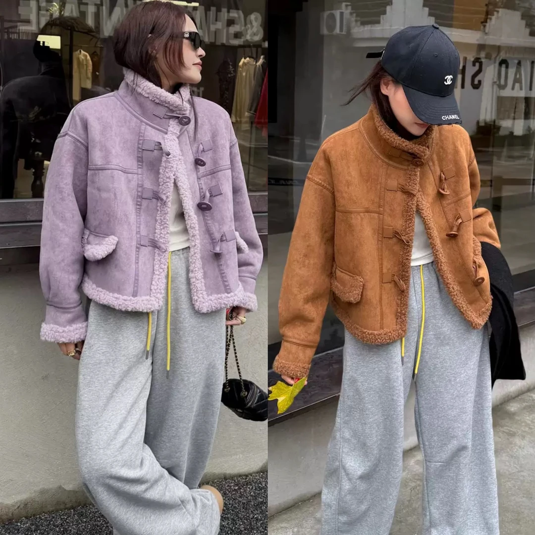 【严姐推荐】新款冬季毛领纽扣保暖时尚外套