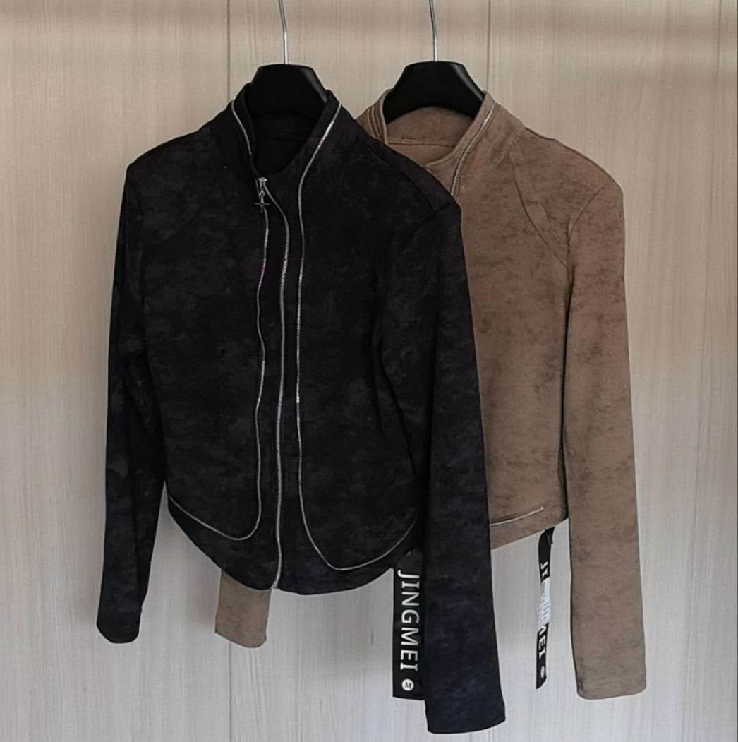 132-8/07-1 /132-8欧货小众设计重工多拉链立领加外套上衣长袖