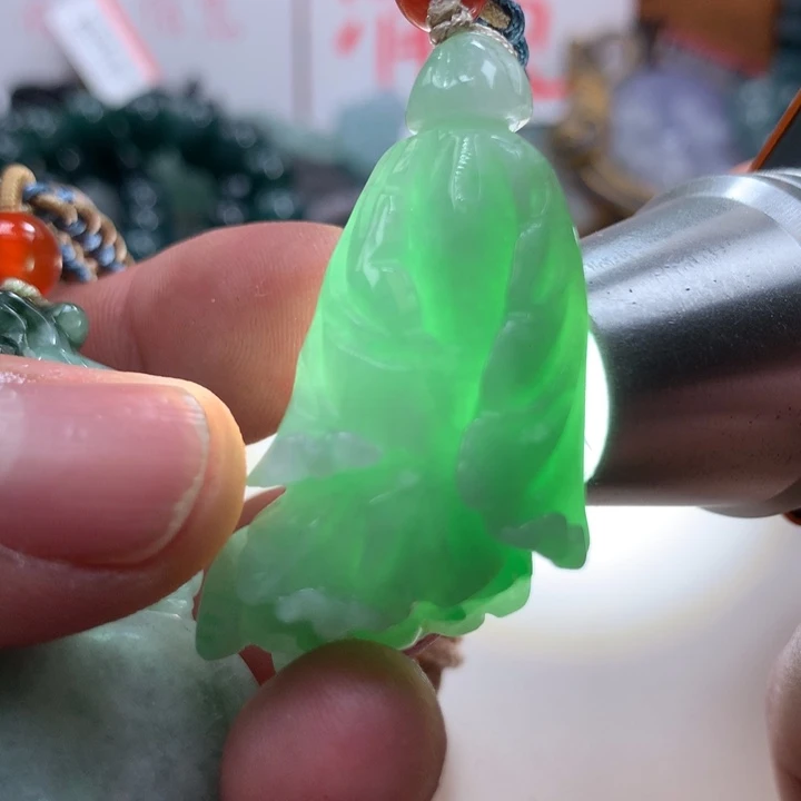 翡翠项链未镶嵌保真天然a货翡翠