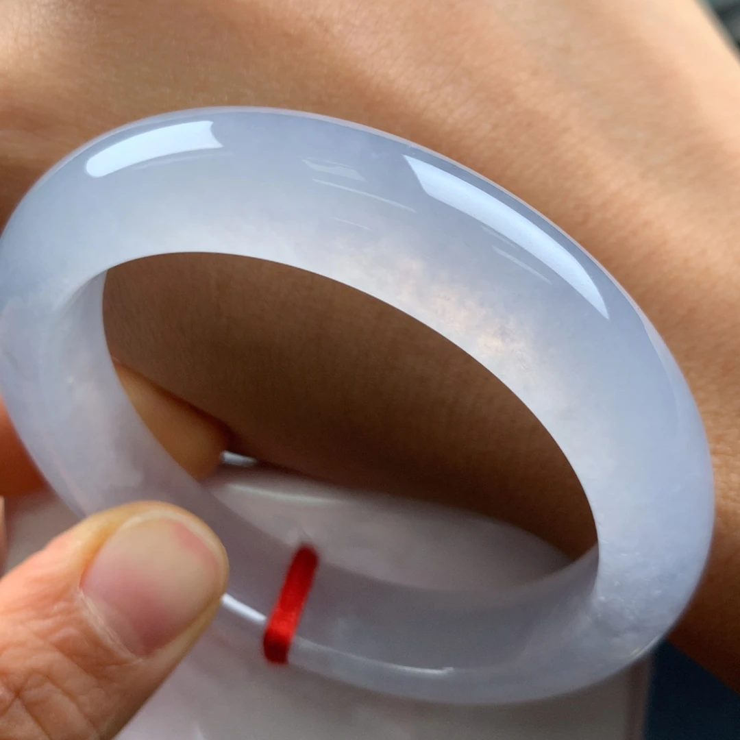 翡翠未镶嵌手镯白冰炸光完美