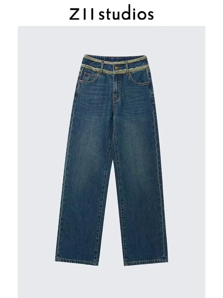 A25-3蓝色“毛腰“牛仔裤（9033）