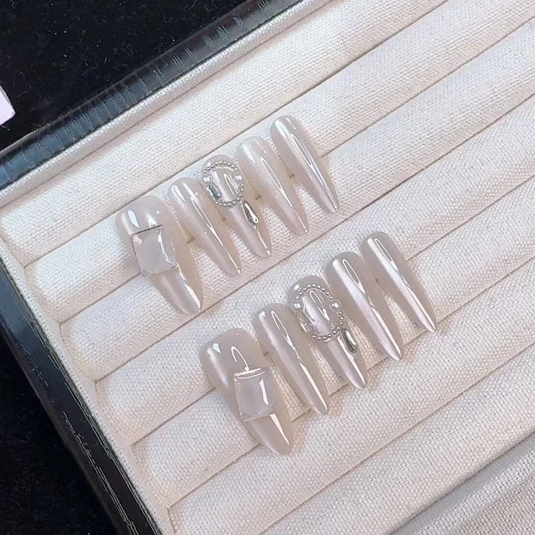 有固态胶+烤灯 手工穿戴甲《哥特洛可可》10片装