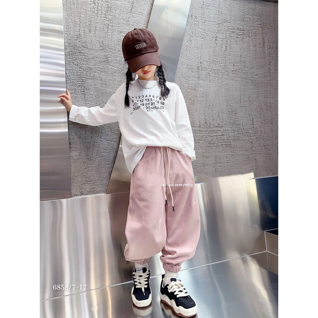 16858高端潮品童装时尚百搭休闲中大童休闲裤B1-5-2儿童春秋女童