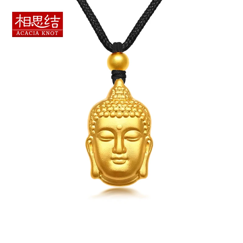 黄金足金999古法大佛头天官赐福生日礼物百搭挂坠送女友