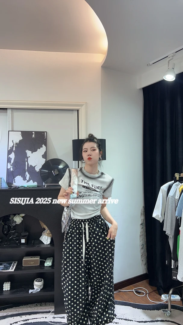 拼色渐变印花短款纯色短袖T恤背心韩版夏季无袖宽松休闲圆领美式