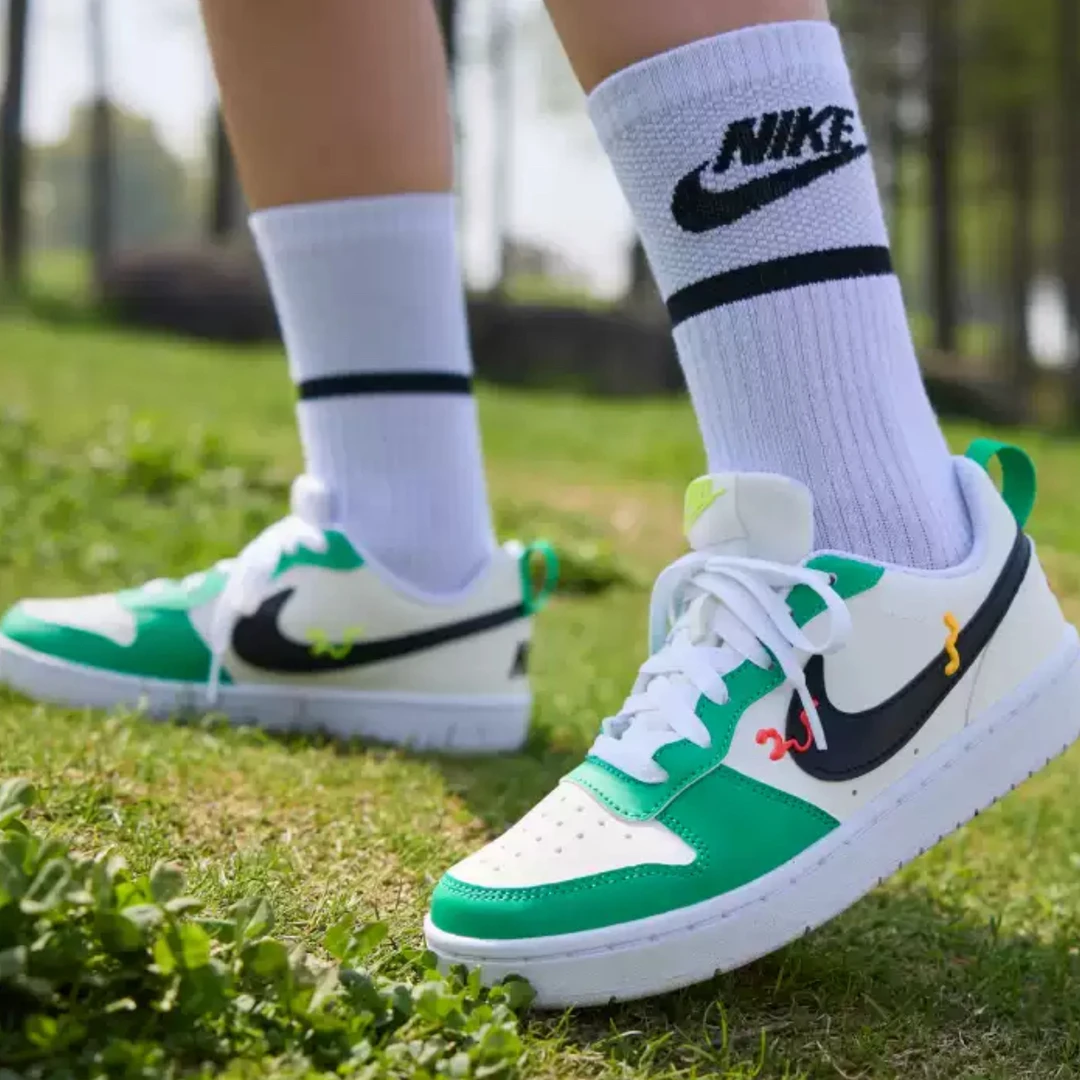 Nike Court Borough 活力配色舒适日常 防滑耐磨 低帮 板鞋 白绿