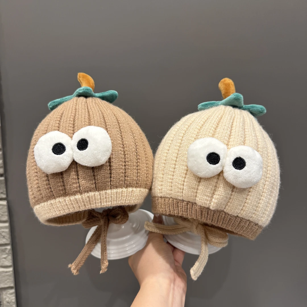 MIDIXIN/米迪昕ins韩版搞怪大眼睛儿童帽子宝宝秋冬季可爱毛线帽