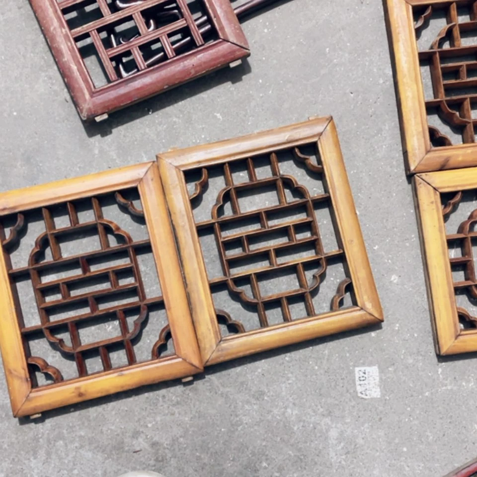 【闪购商品】香榧木心**静一对花窗