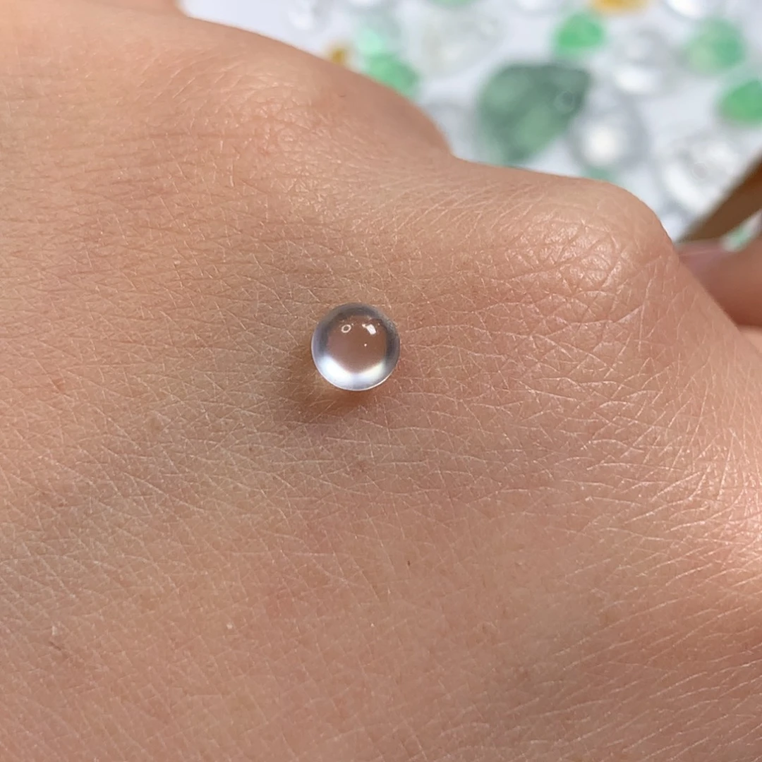 翡翠未镶嵌颈饰4.4白冰蛋面厚3.0