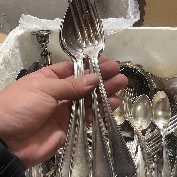 一***心贵金属欧洲中古老物件勺叉