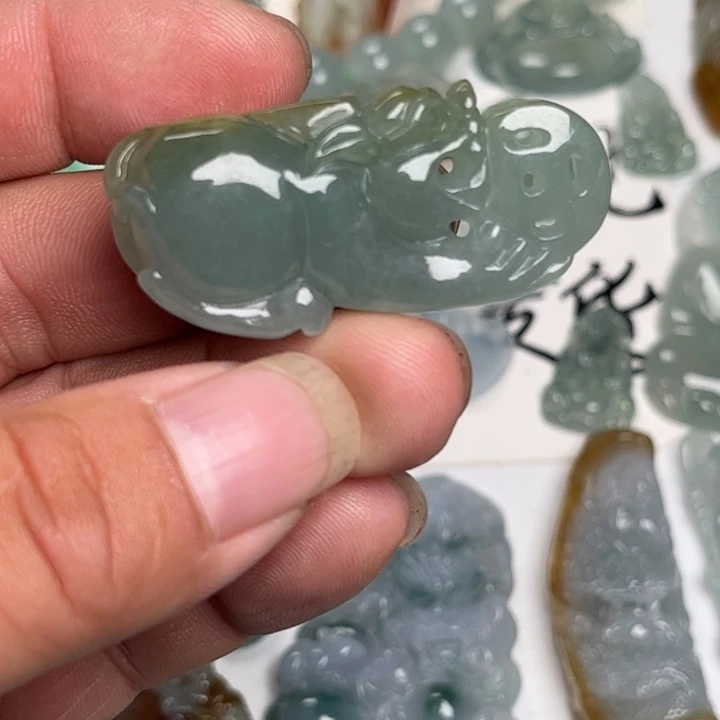 何***达翡翠未镶嵌颈饰貔貅